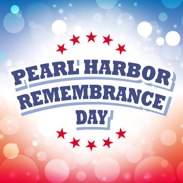 EE.UU. Pearl Harbor Remembrance Day banner en el fondo de la celebración, ilustración de vectores — Vector de stock