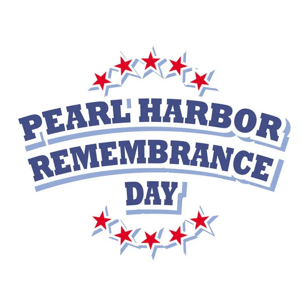 Usa pearl harbor gedenken tag logo isoliert auf weißem hintergrund, vektorillustration — Stockvektor
