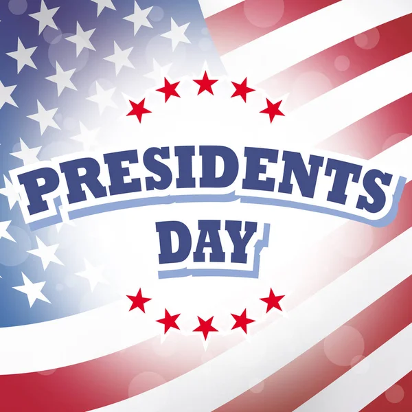 Banner del Día de los Presidentes EE.UU. con fondo de bandera americana — Foto de Stock