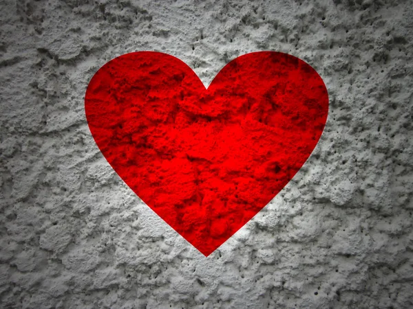 Valentine Red Heart Grunge Background — Stock Photo, Image