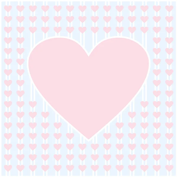 Frame border shaped from pink heart on light blue background, design for Valentines Day, Mothers Day, love card and wedding, vector — Stock Vector
