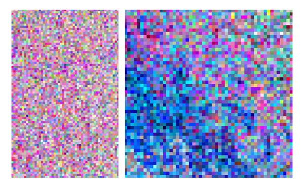 Conjunto de fundo quadrado abstrato pixel mosaico — Vetor de Stock