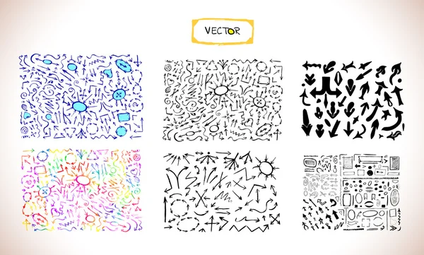 Juego de flechas aisladas vectoriales dibujadas a mano — Archivo Imágenes Vectoriales