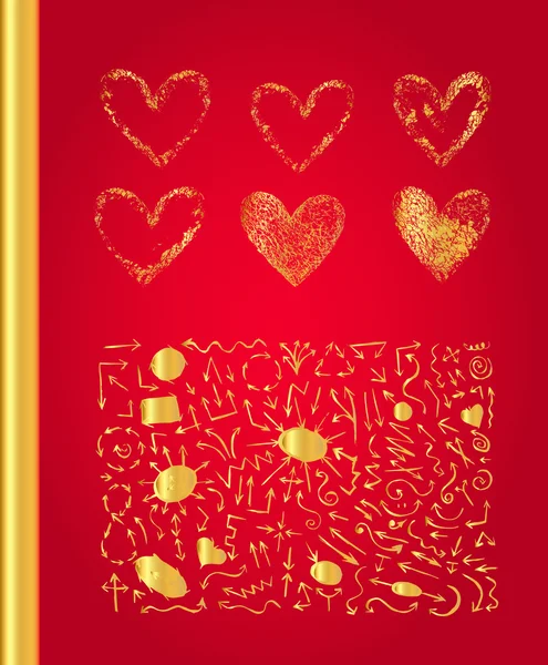 Coeur d'or mis — Image vectorielle