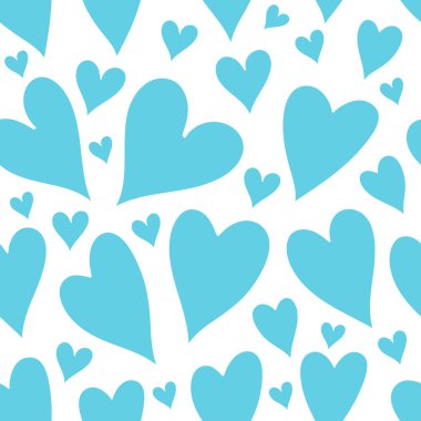 Beyaz bir arka plan üzerine açık mavi Kalpler