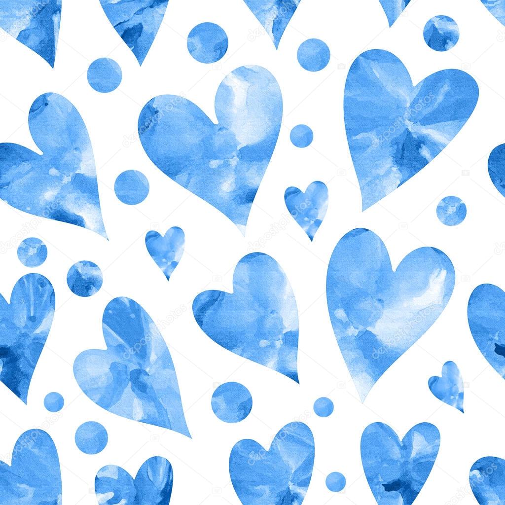 Light blue hearts on a white background