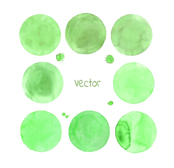 Verde vector aislado acuarela pintura círculo — Vector de stock