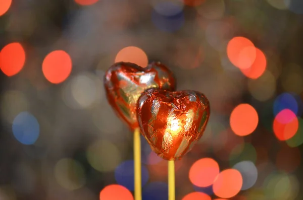 Chocolates em forma de coração — Fotografia de Stock