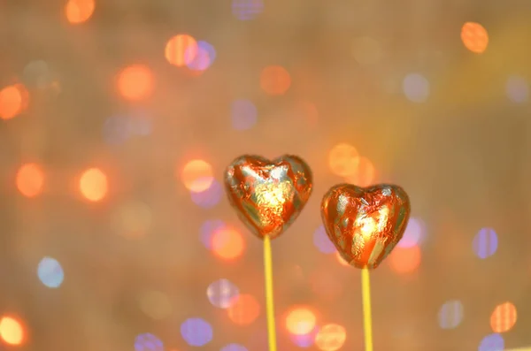 Chocolates em forma de coração — Fotografia de Stock