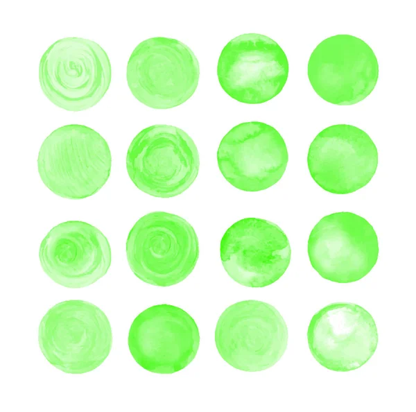 Vecteur vert isolé aquarelle cercle de peinture — Image vectorielle