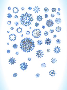 Mavi vektör mandala set