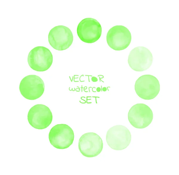 Acuarela verde pintado vector círculo marco bandera — Vector de stock