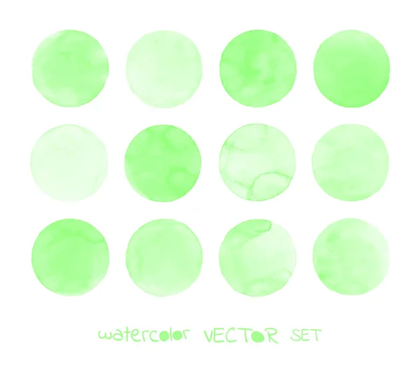 Verde vector aislado acuarela pintura círculo — Vector de stock