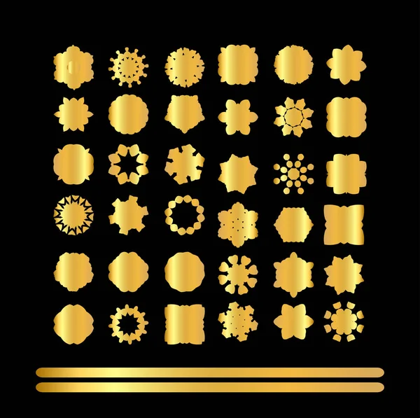 Mandala de aur pe fundal negru — Vector de stoc