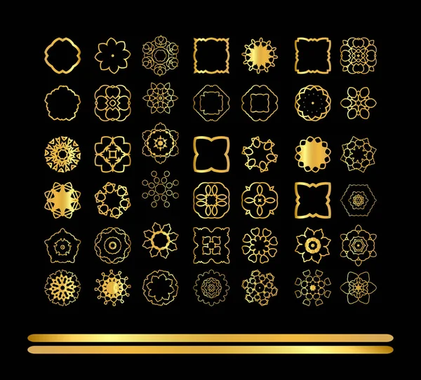 Mandala or sur fond noir — Image vectorielle
