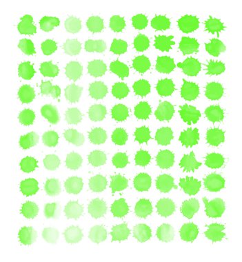 Yeşil suluboya sıçramalarına vektör