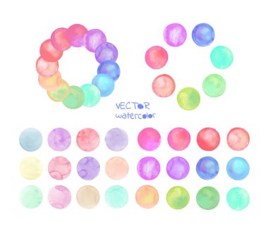 Suluboya vektör daireler set  