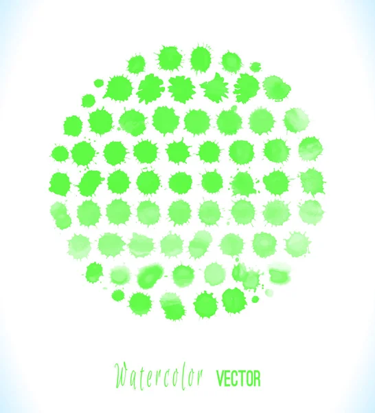 Grüne Wasserfarbe spritzt Vektor — Stockvektor