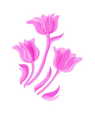 Vintage Pembe Lale seti