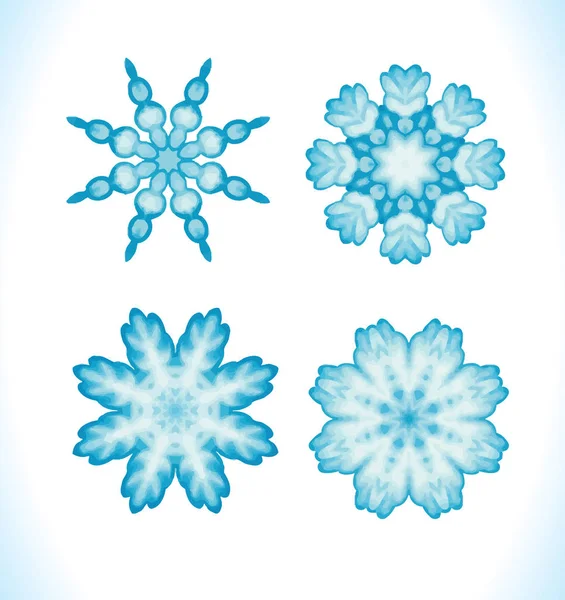 Aantal sneeuwvlokken fractals of mandala 's — Stockvector