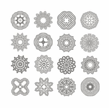 Mandala ayarlayın. Yuvarlak süsleme desen