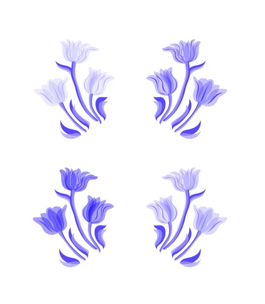 Blaue Vektor-Tulpen — Stockvektor