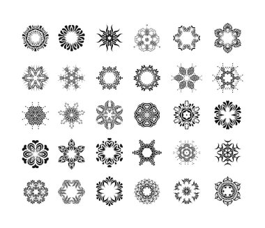 Mandala ayarlayın. Yuvarlak süsleme desen