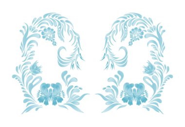 Mavi çerçeve çiçek vektör çiçek