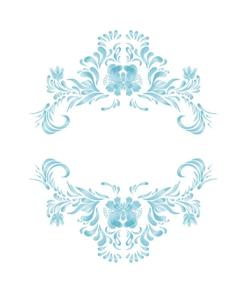 Blue floral frame vector flowers — Stock Vector