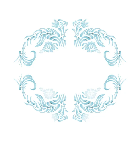 Flores de vector marco floral azul — Vector de stock