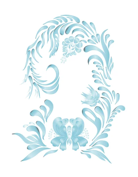 Blue floral frame vector flowers — Stock Vector