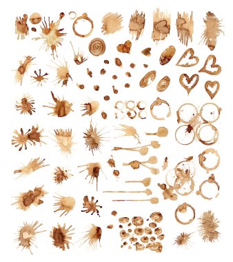 Su sıçramalarına kahve boya lekeleri