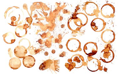 Su sıçramalarına kahve boya lekeleri