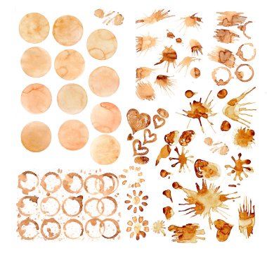 Su sıçramalarına kahve boya lekeleri