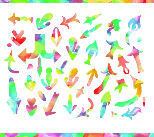 Rainbow colors arrows collection — Stock Photo, Image