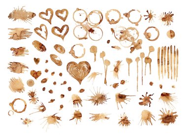 Su sıçramalarına kahve boya lekeleri