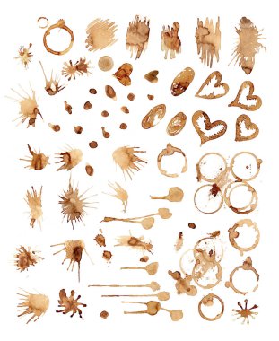 Su sıçramalarına kahve boya lekeleri