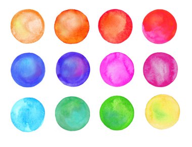 Sanat suluboya daireler kümesi