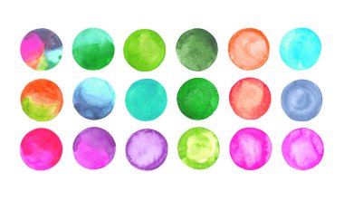 Sanat suluboya daireler kümesi