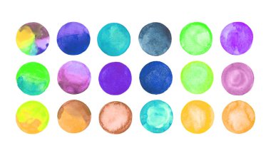 Sanat suluboya daireler kümesi