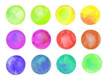 Sanat suluboya daireler kümesi