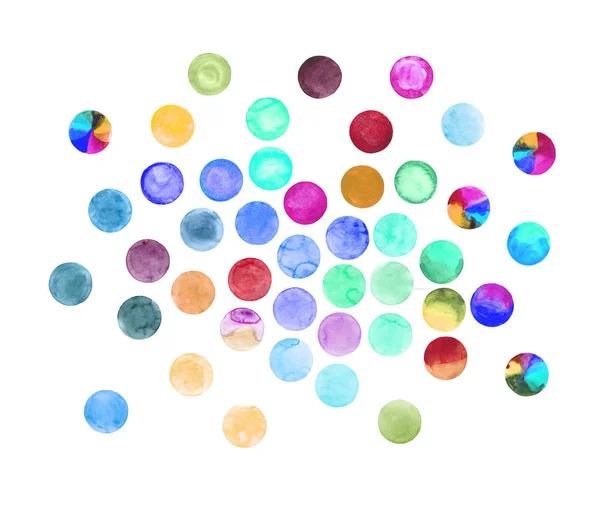 Conjunto de arte círculos aquarela — Fotografia de Stock