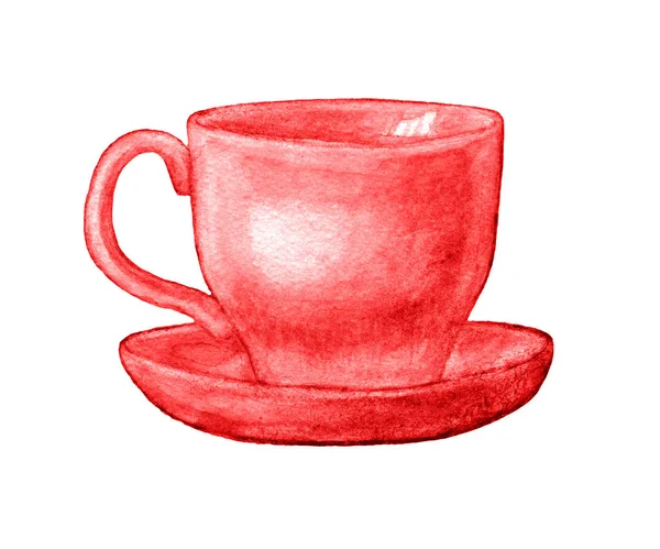 Watercolor cup of tee or coffee — Stock Photo, Image