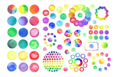 Sulu boya gökkuşağı çerçeve.