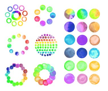 Sulu boya gökkuşağı çerçeve.