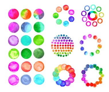 Sulu boya gökkuşağı çerçeve.