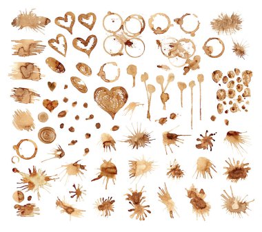 Su sıçramalarına kahve boya lekeleri