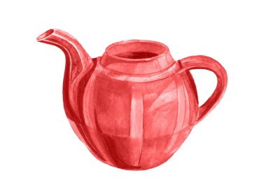 beyaz zemin üzerinde kahverengi çaydanlık.