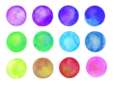 Sanat suluboya daireler kümesi