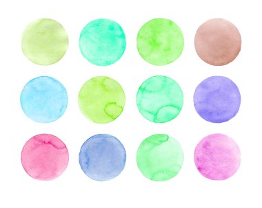 Pastel suluboya daireler kümesi